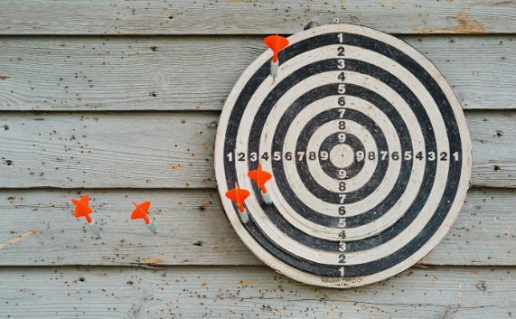 Darts and a dartboard